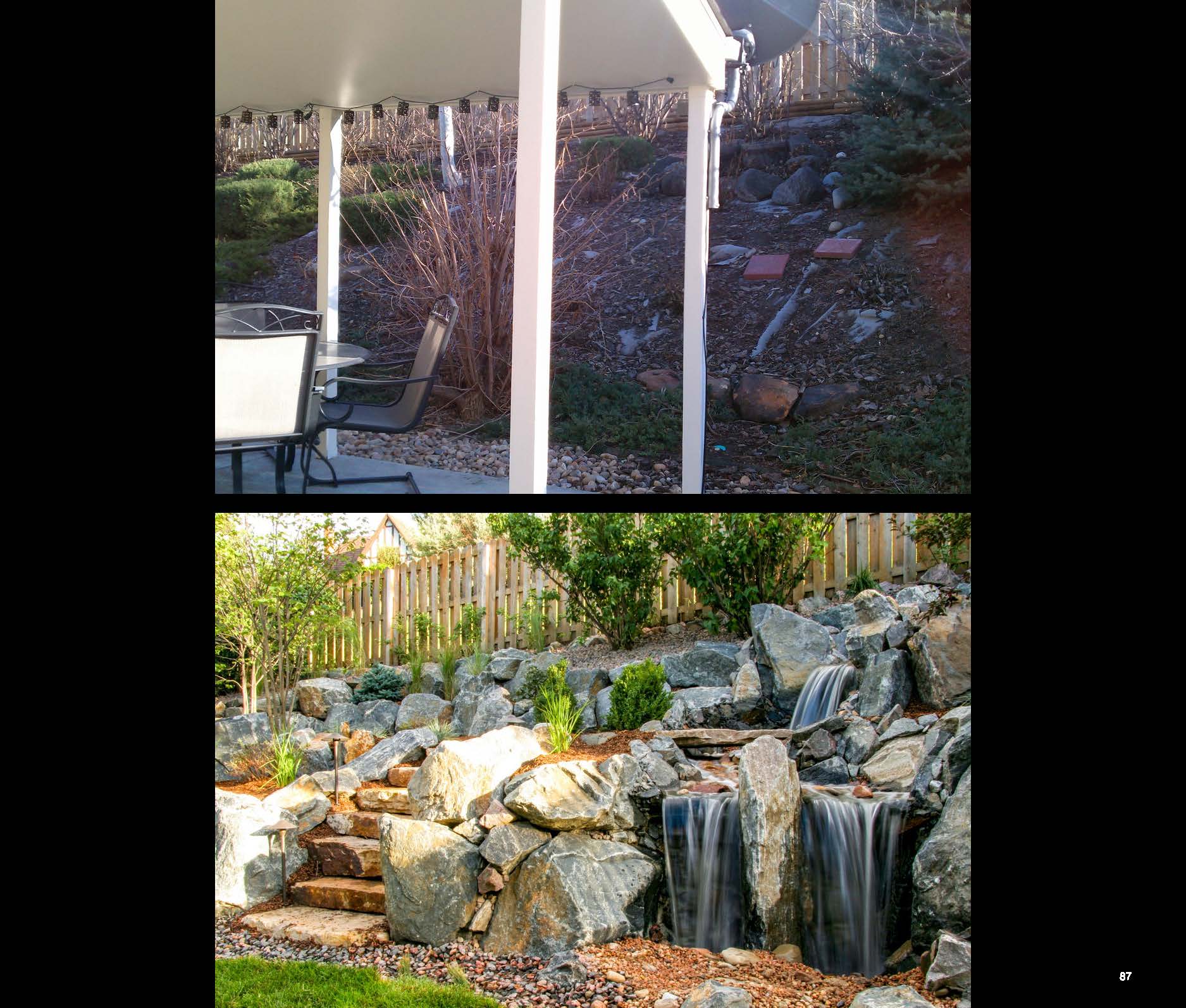 Before and after photo of a landscape project in greater Denver, Colorado.