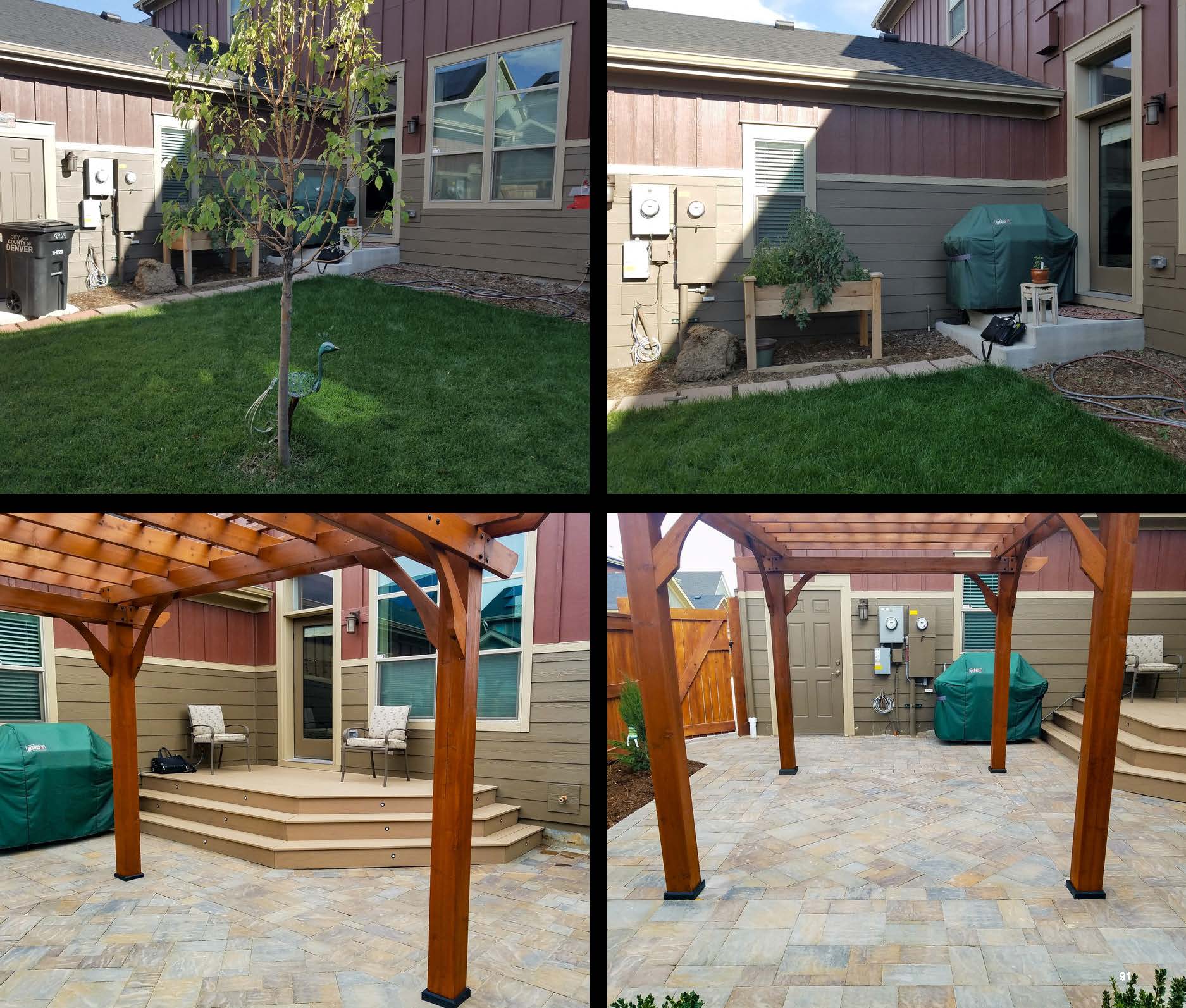 Before and after photo of a landscape project in greater Denver, Colorado.