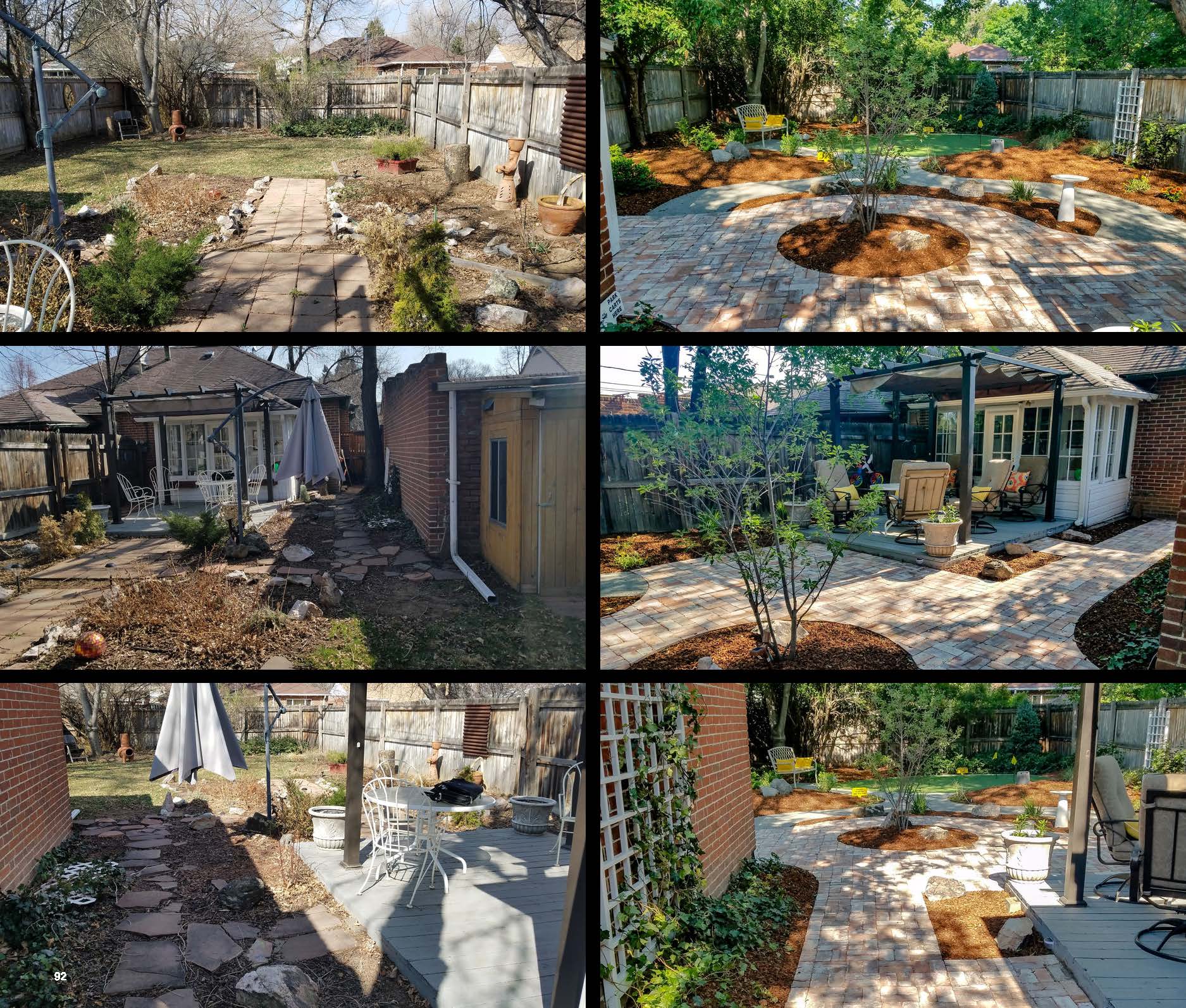 Before and after photo of a landscape project in greater Denver, Colorado.