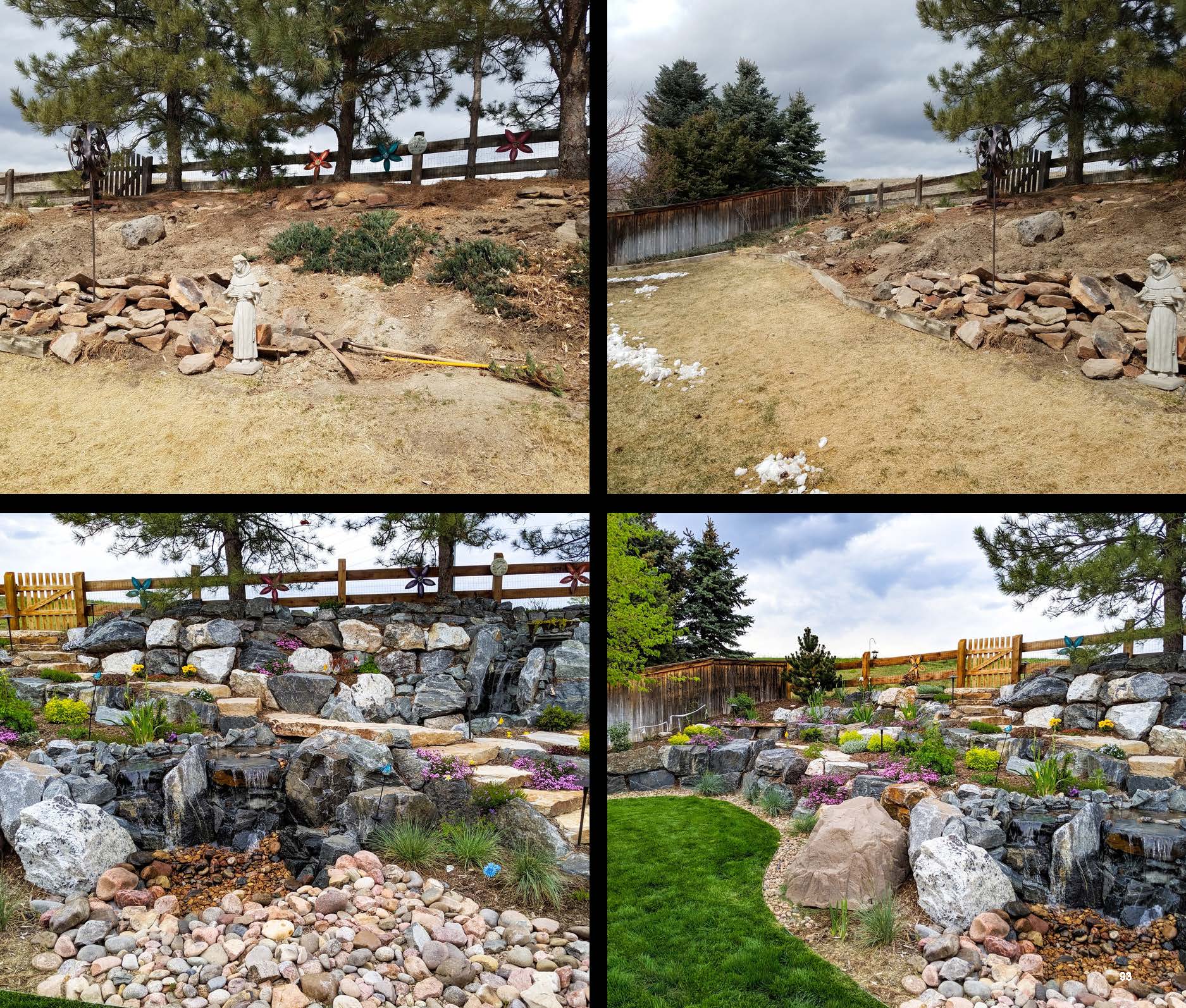 Before and after photo of a landscape project in greater Denver, Colorado.