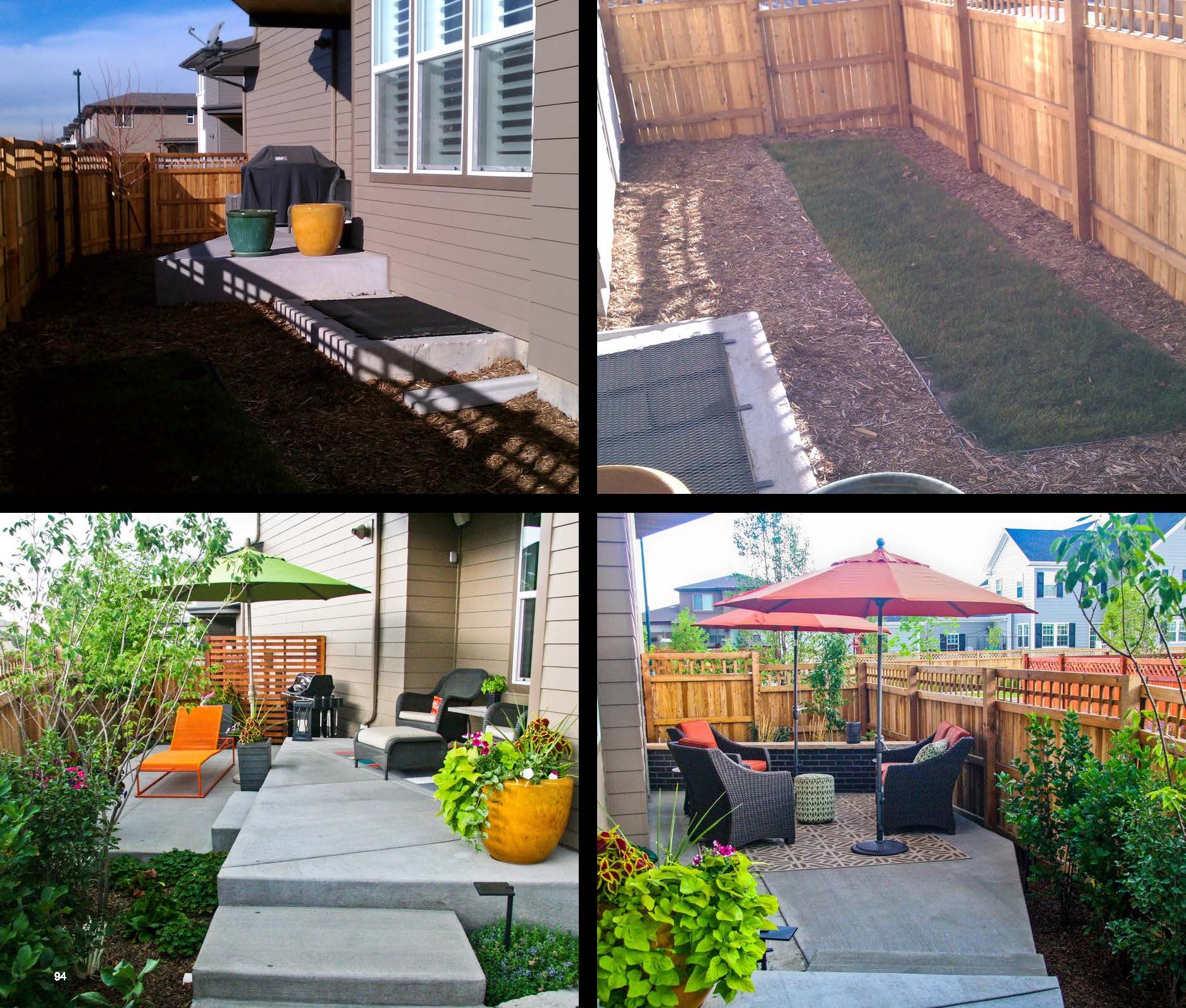 Before and after photo of a landscape project in greater Denver, Colorado.