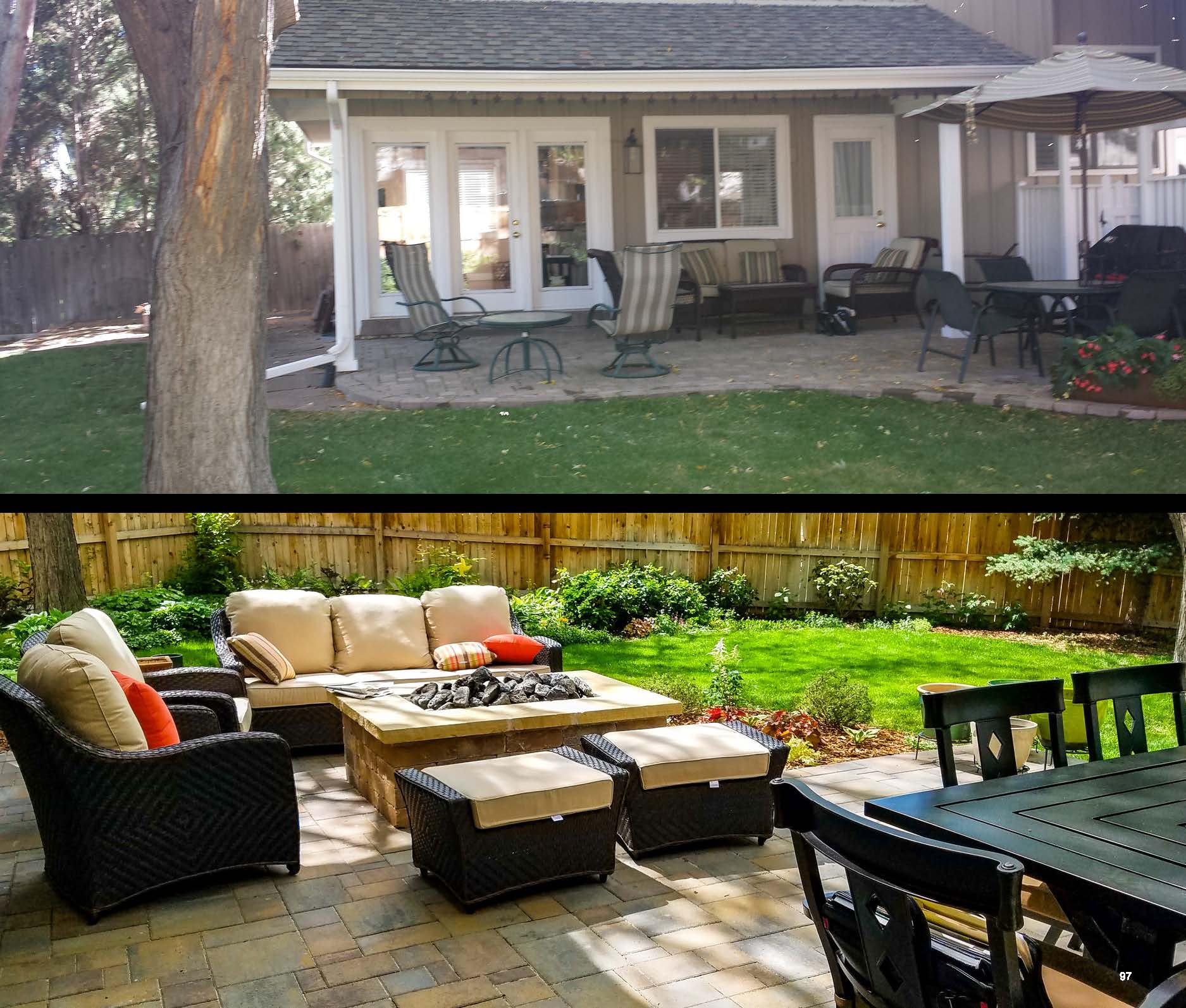 Before and after photo of a landscape project in greater Denver, Colorado.