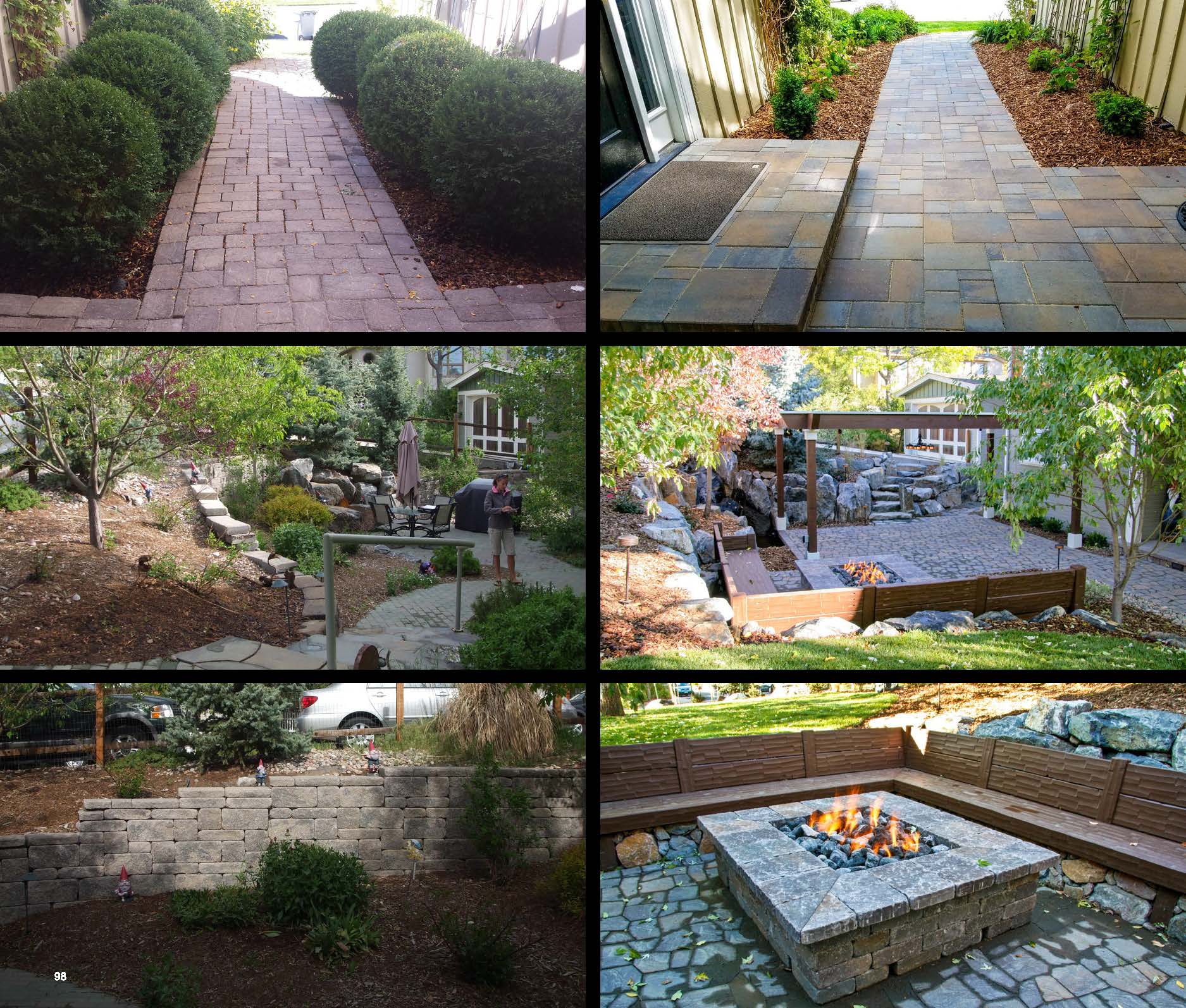 Before and after photo of a landscape project in greater Denver, Colorado.