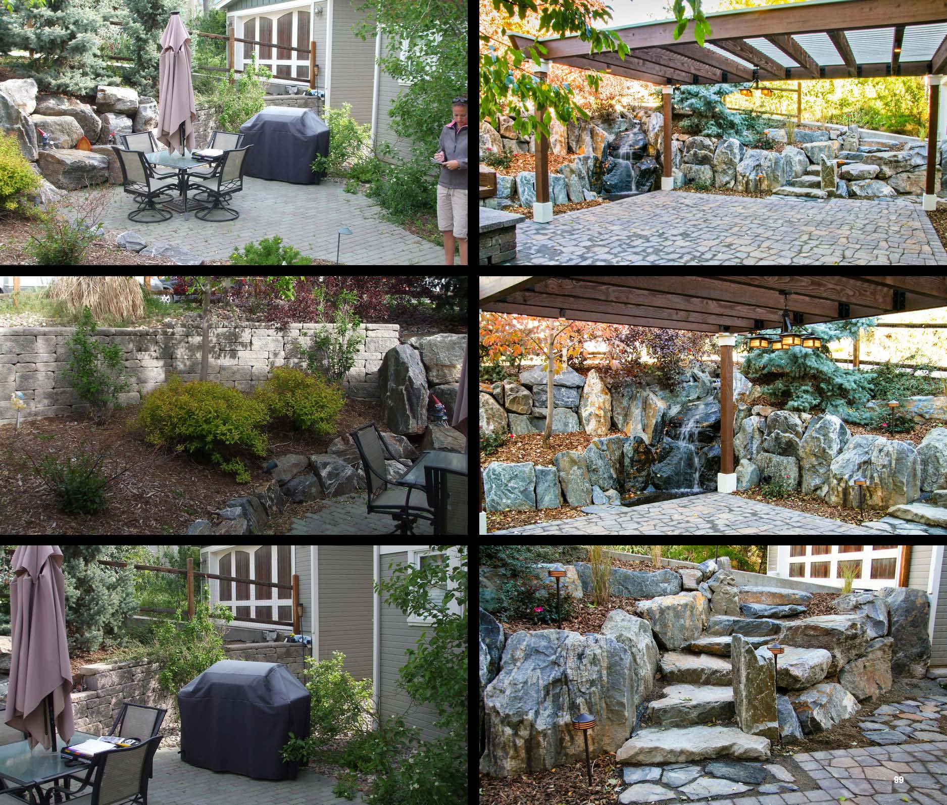 Before and after photo of a landscape project in greater Denver, Colorado.