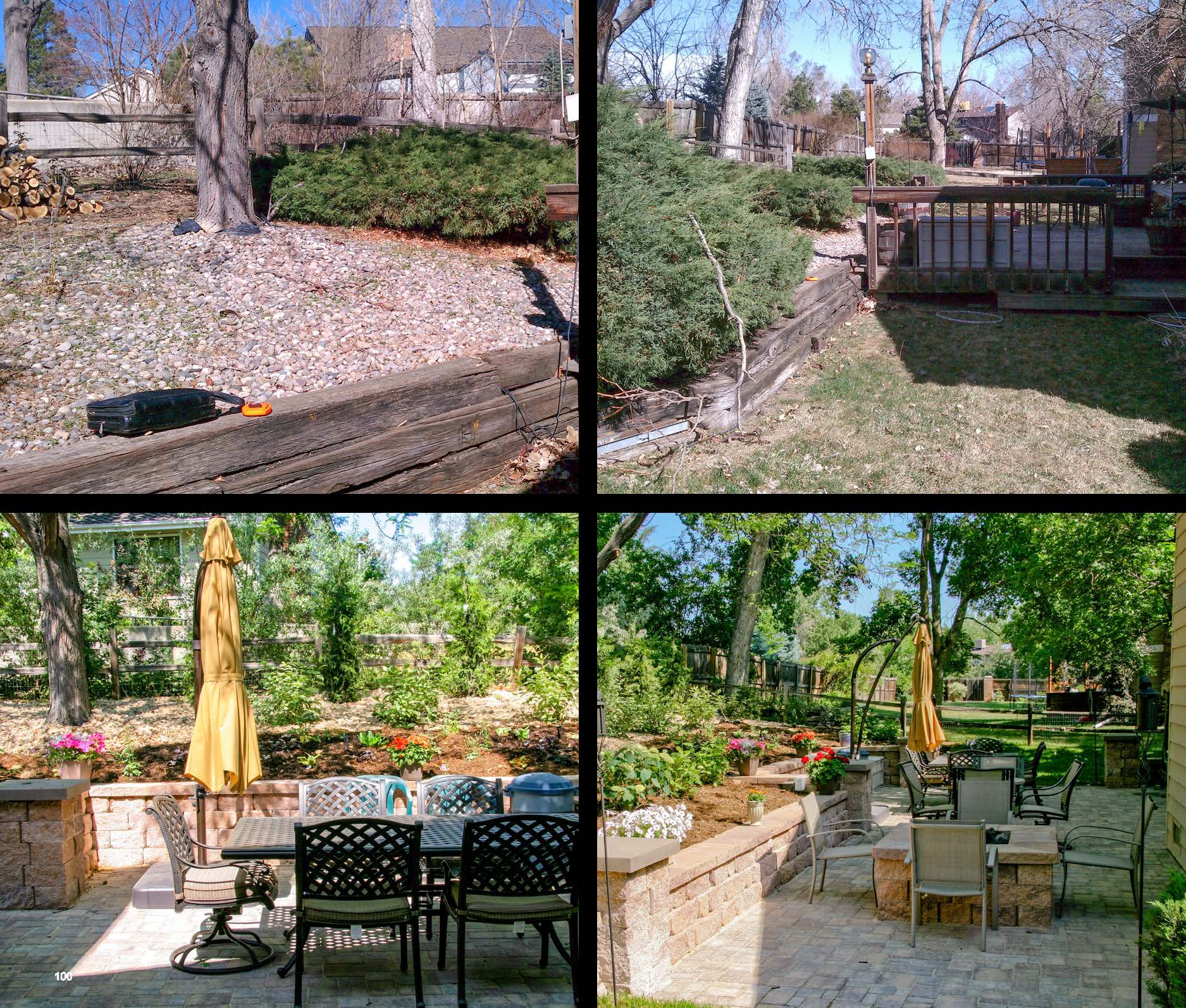 Before and after photo of a landscape project in greater Denver, Colorado.
