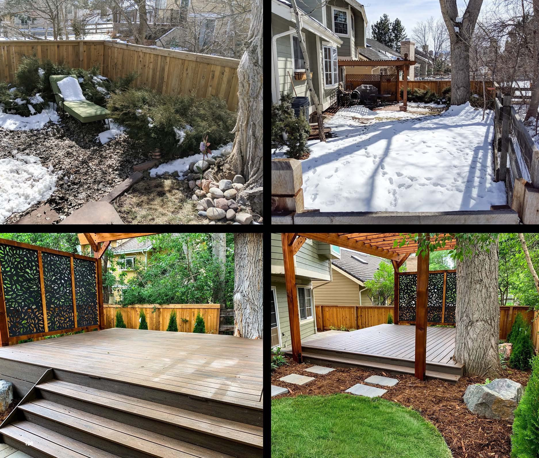 Before and after photo of a landscape project in greater Denver, Colorado.
