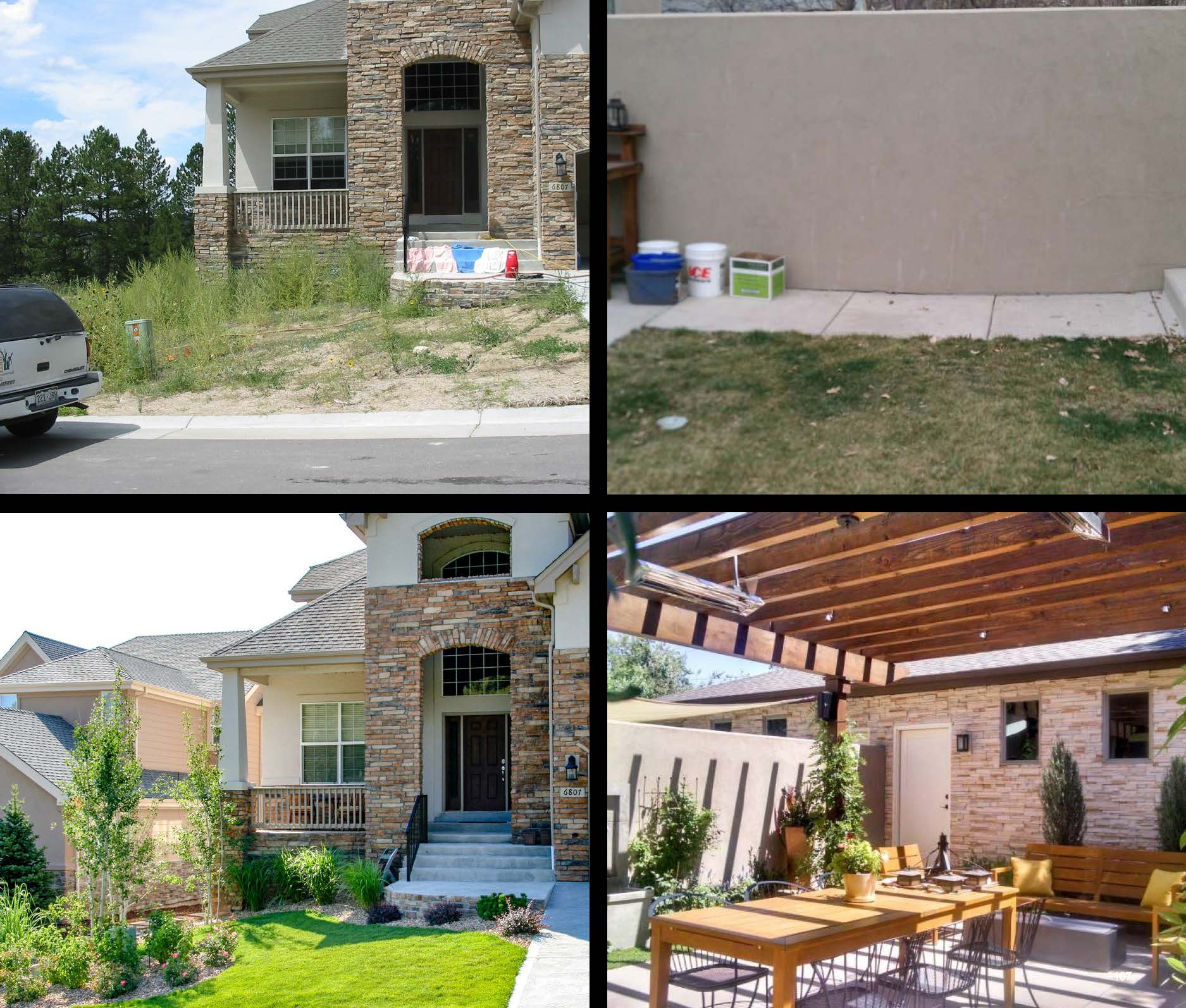 Before and after photo of a landscape project in greater Denver, Colorado.