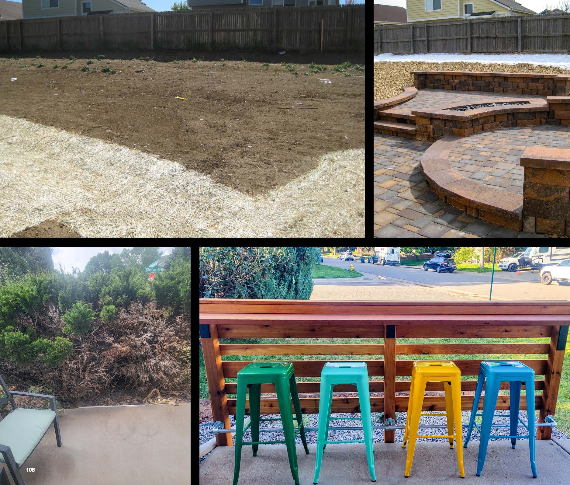 Before and after photo of a landscape project in greater Denver, Colorado.