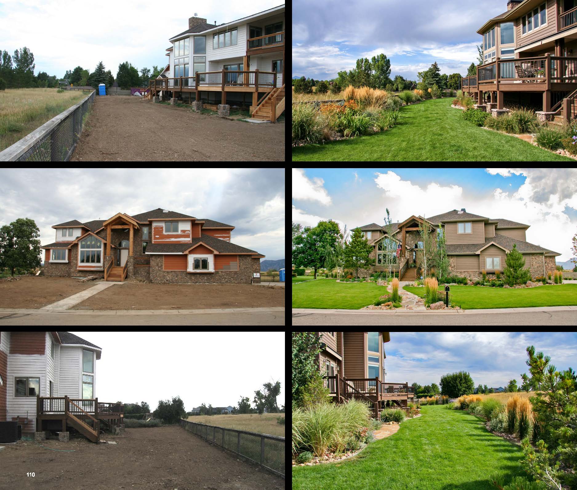 Before and after photo of a landscape project in greater Denver, Colorado.