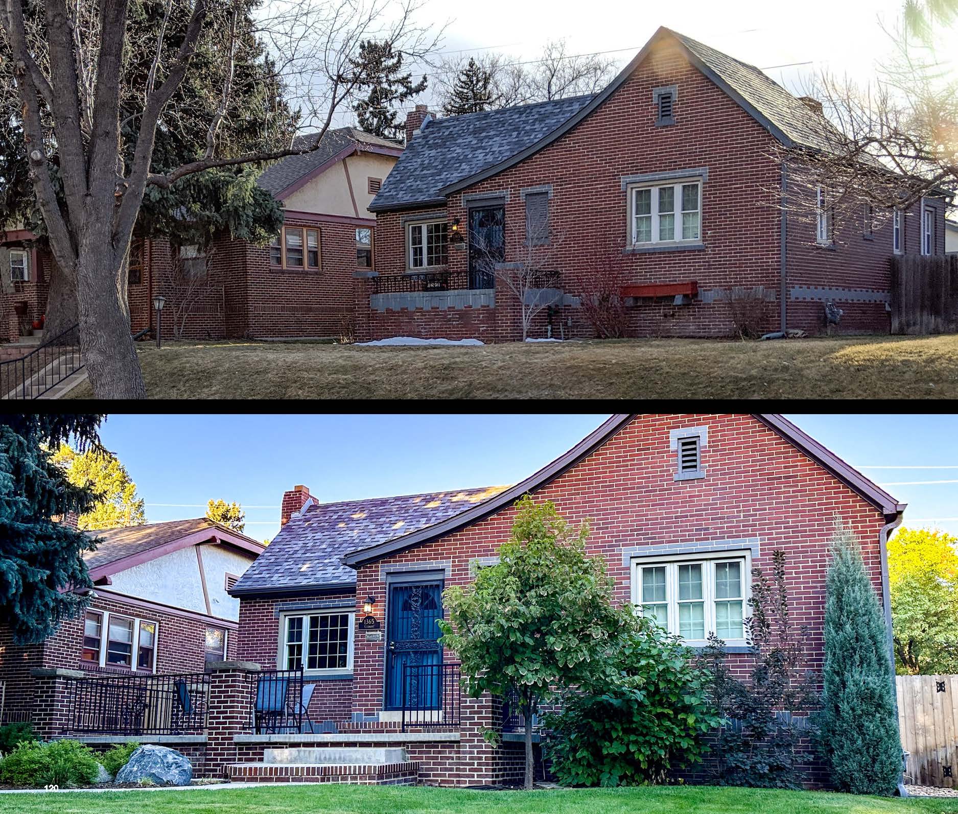 Before and after photo of a landscape project in greater Denver, Colorado.